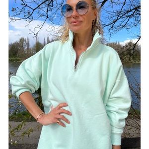 RARE Sloppy Joe Diana Zip Neck -Pale Mint - NWT